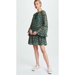 Rebecca Minkoff Green Floral Long Sleeve Dress